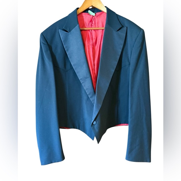 Pagano West Men’s 46LClassic Black Western Tuxedo Waist Jacket Made in USA - Picture 1 of 8